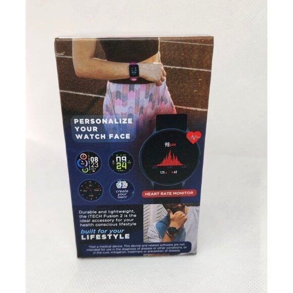 iTech Fusion 2 Smartwatch: Durable & Lightweight | Hot Pink Band | Android & iOS - Picture 4 of 16
